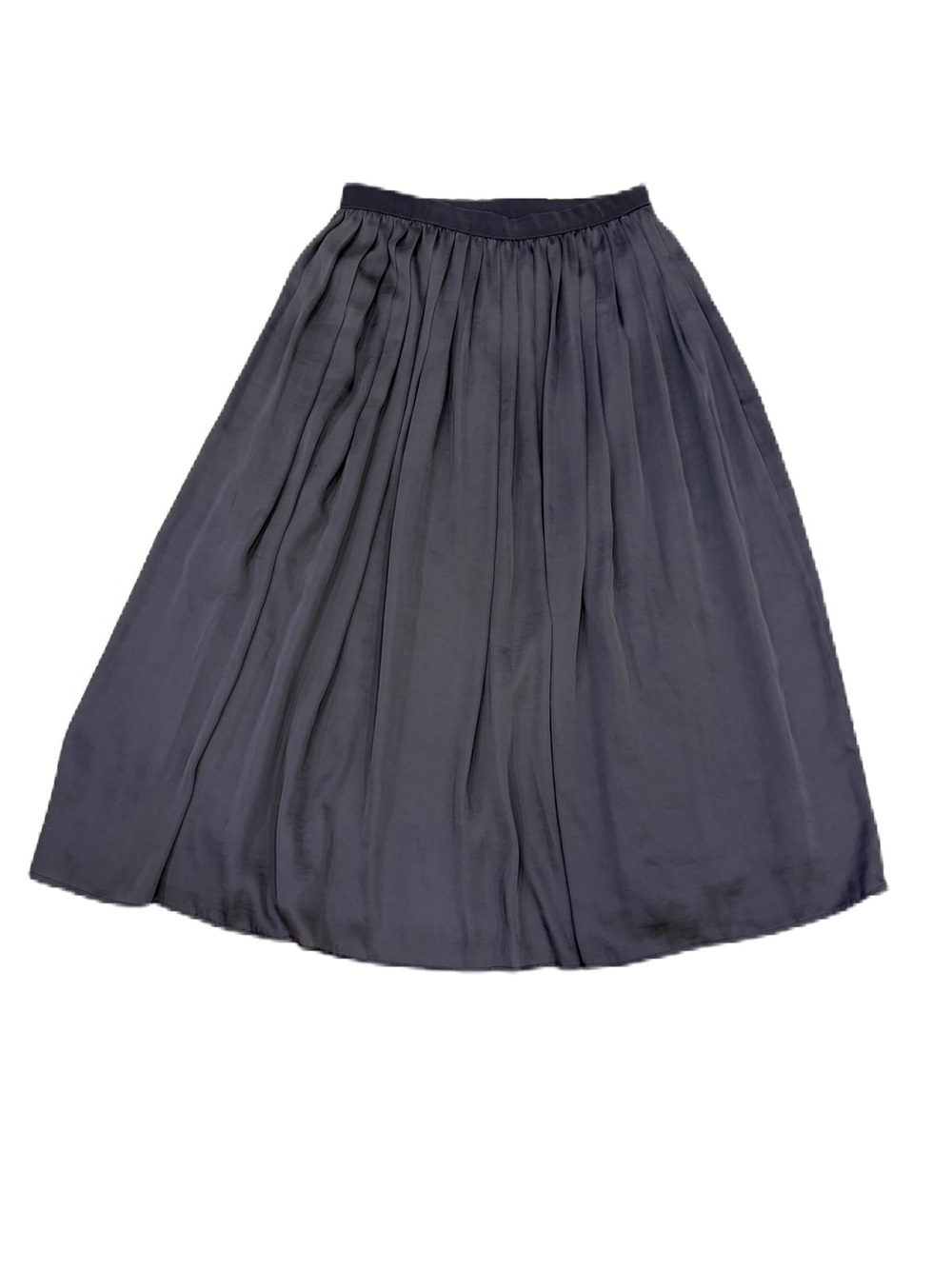 Uniqlo Blue Gray Pleated A-Line Midi Skirt - Size M